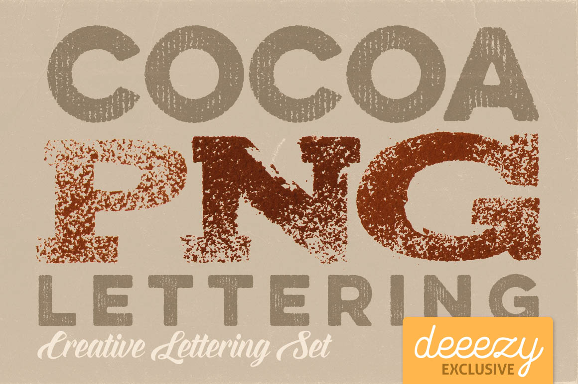 Cocoa PNG Lettering Set
