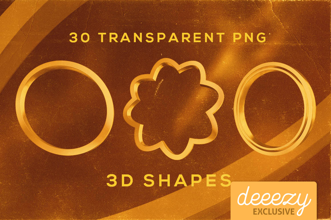 30 Metalic PNG Shapes