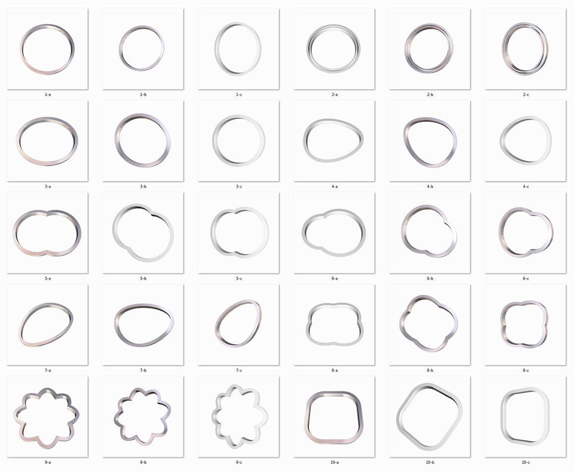 30 Metalic PNG Shapes