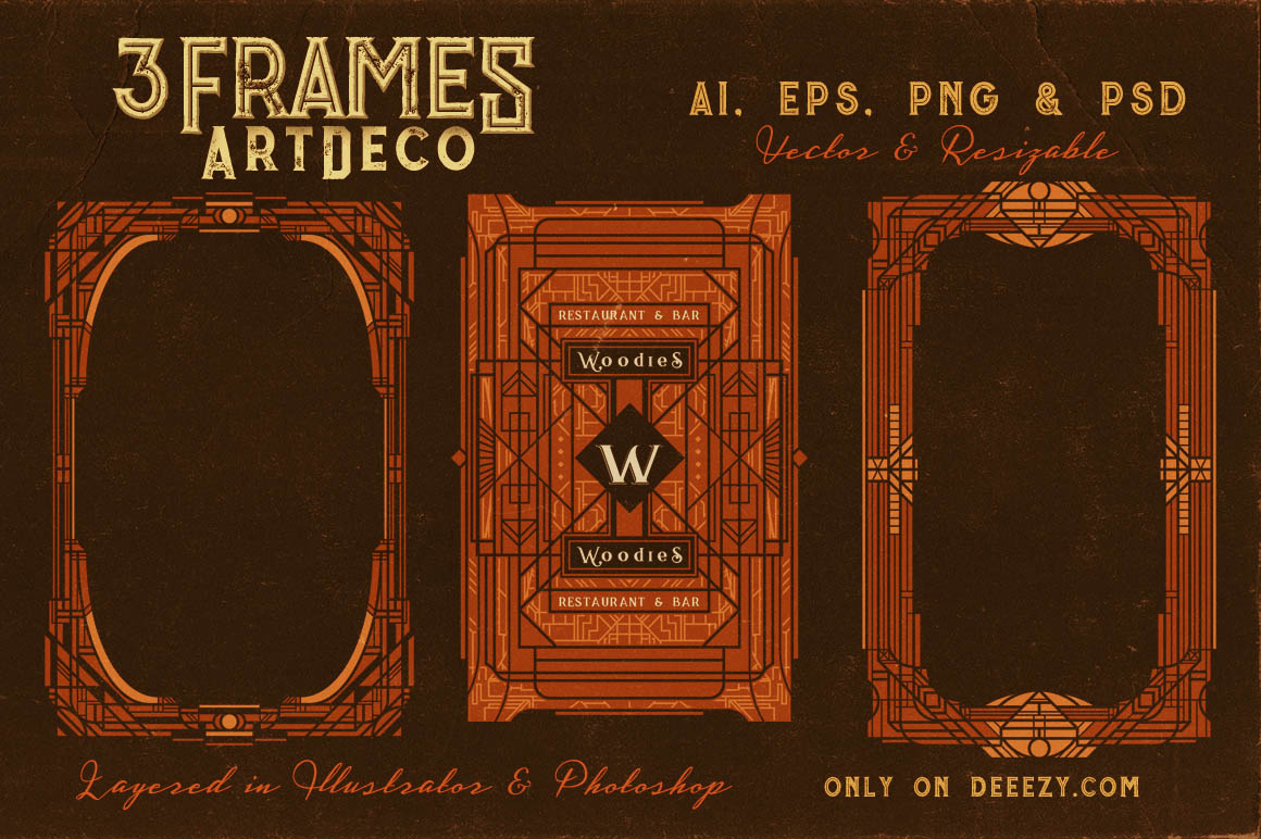 3 ArtDeco Frames