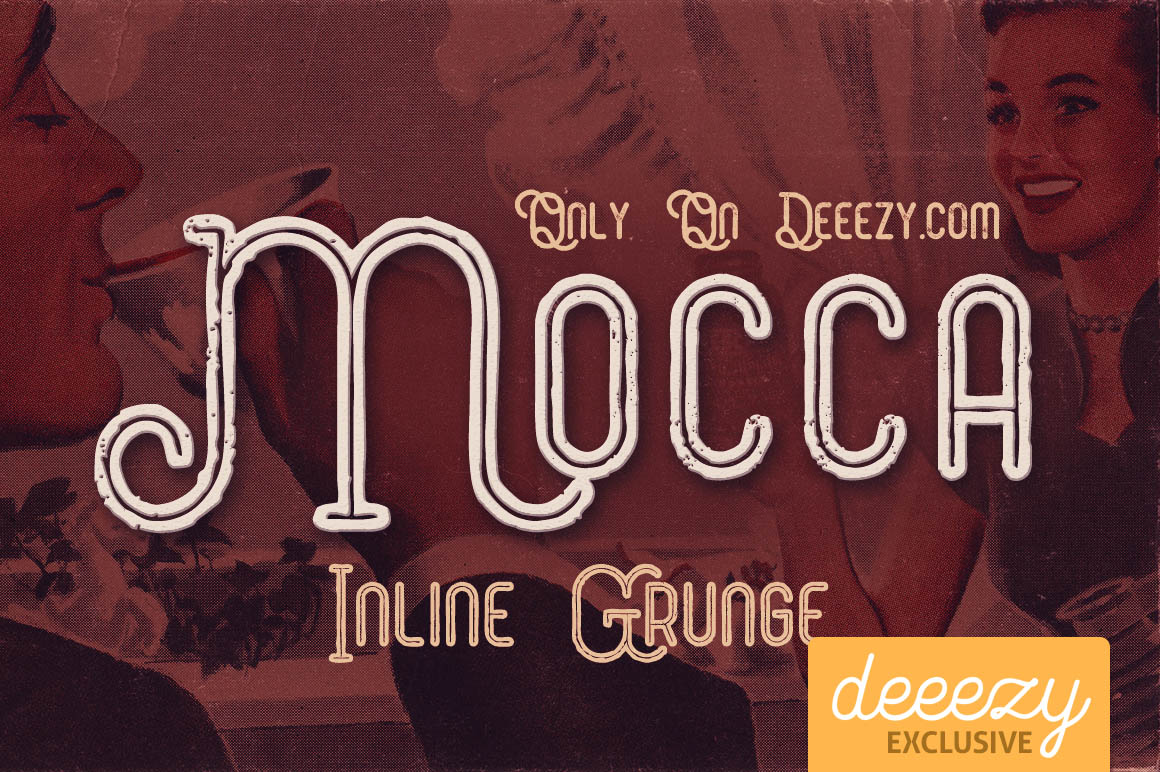 Mocca Inline Grunge Font