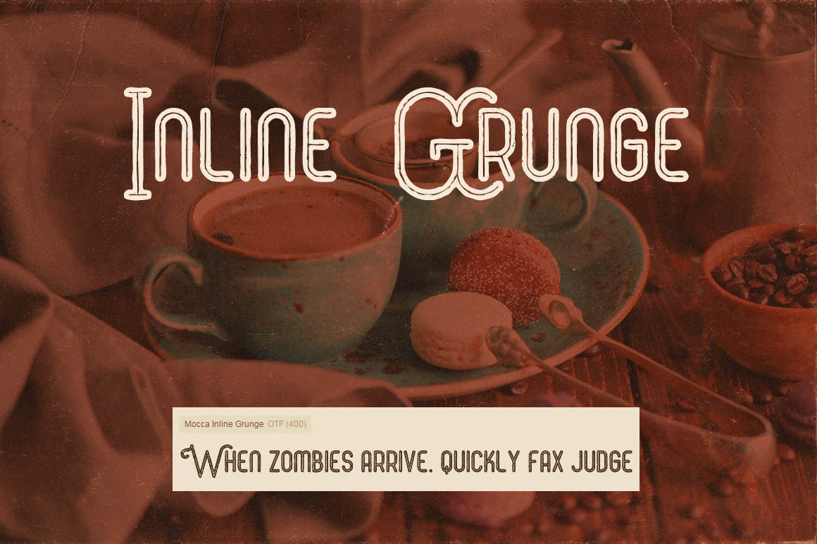 Mocca Inline Grunge Font