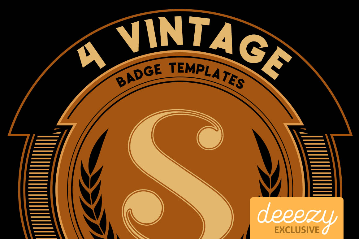 4 Vintage Badges