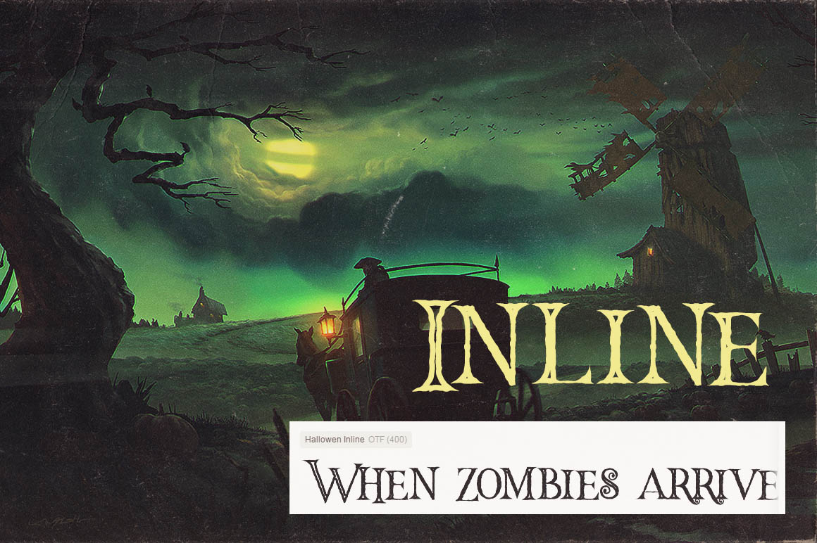 Hallowen Inline Font