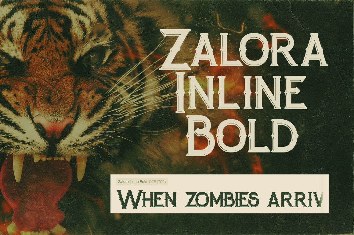 Zalora Inline Bold Font