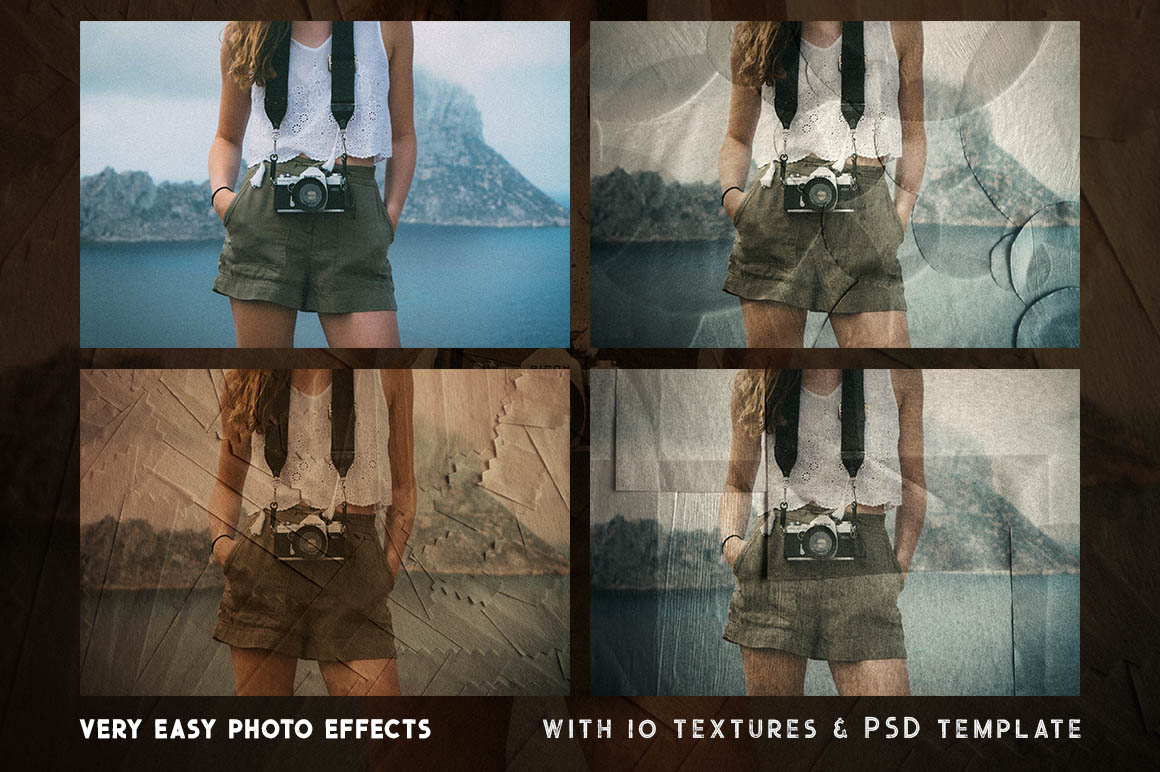 Vintage Paper Collage Overlays