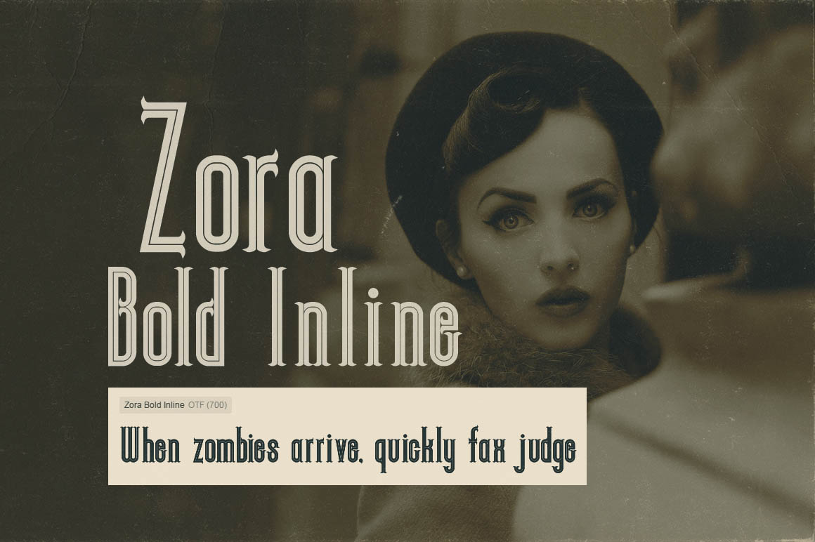 Zora Bold Inline Font