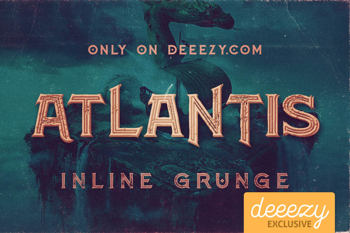Atlantis Inline Grunge Font