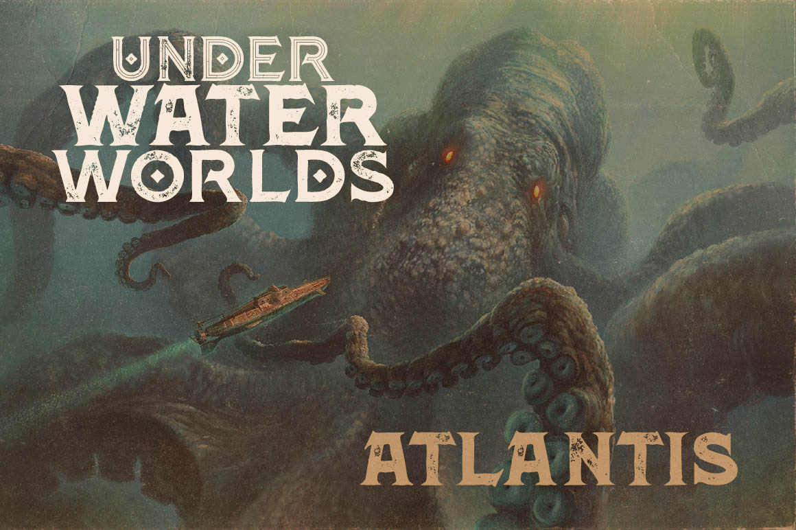 Atlantis Inline Grunge Font