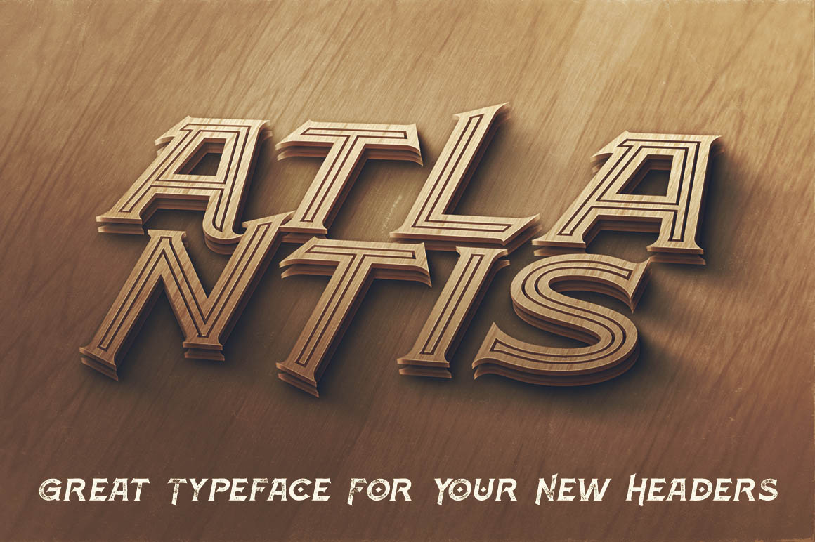 Atlantis Inline Grunge Font