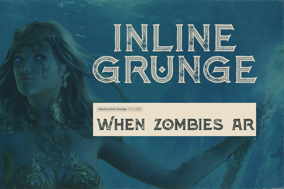 Atlantis Inline Grunge Font