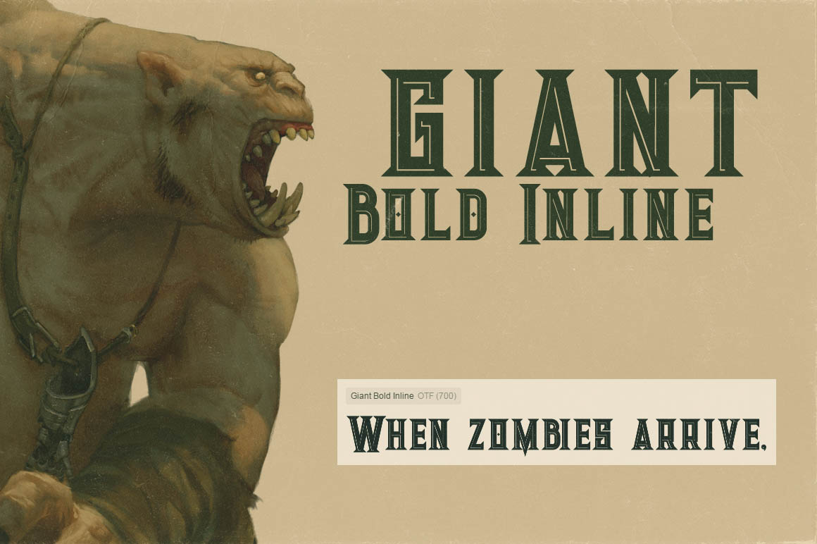 Giant Bold Inline Font