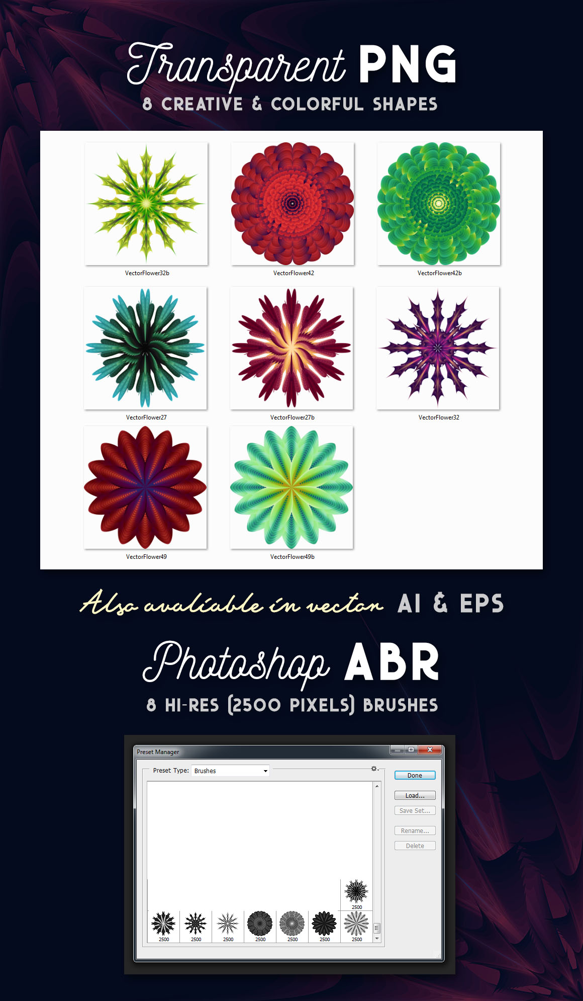Vector Flowers 1 - Extra Bundle