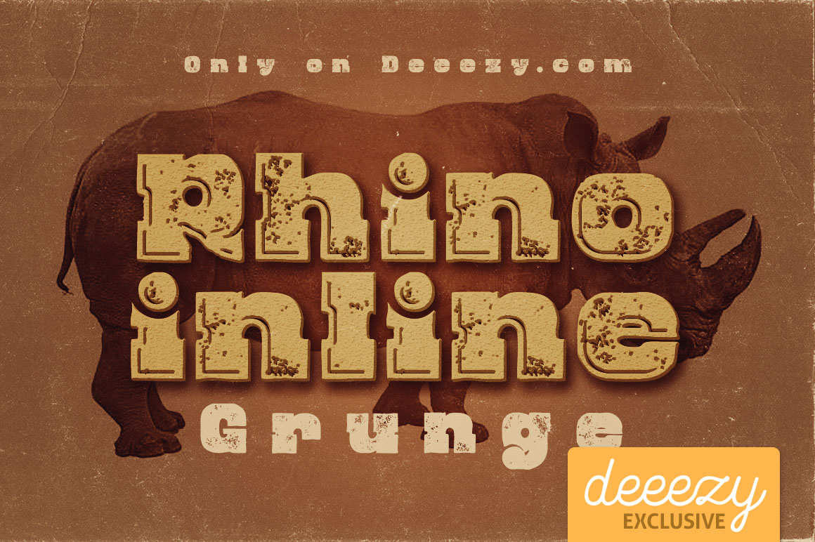 Rhino Inline Grunge Font