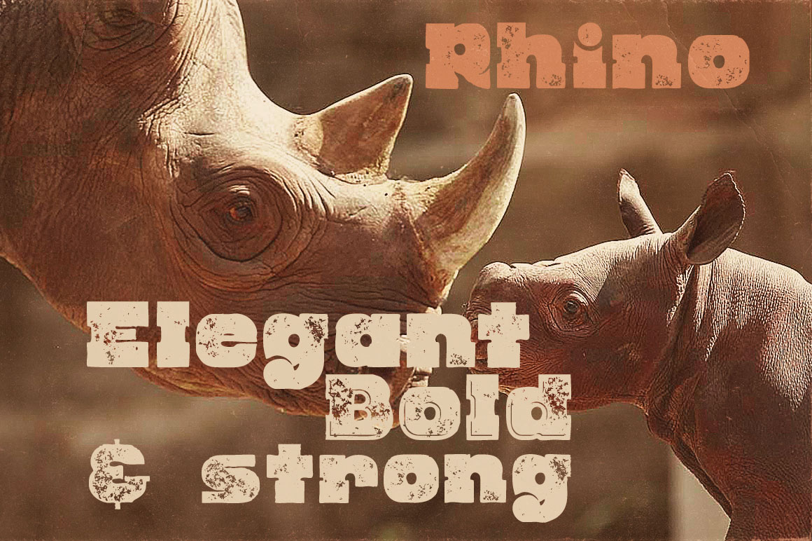 Rhino Inline Grunge Font