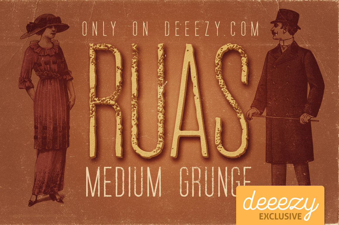 Ruas Medium Grunge Font