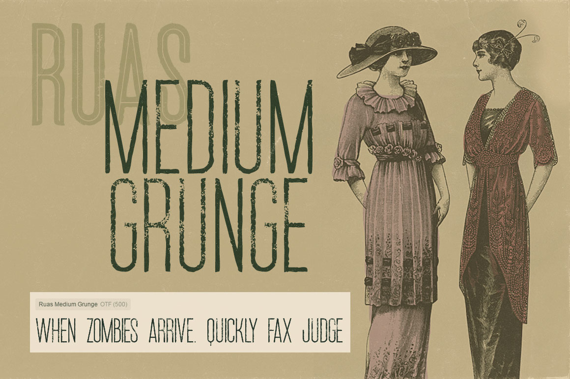 Ruas Medium Grunge Font