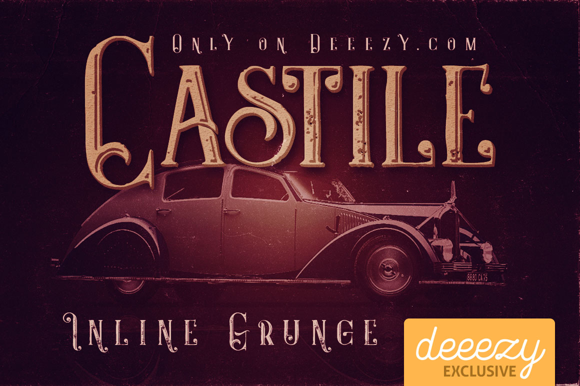 Castile Inline Grunge Font
