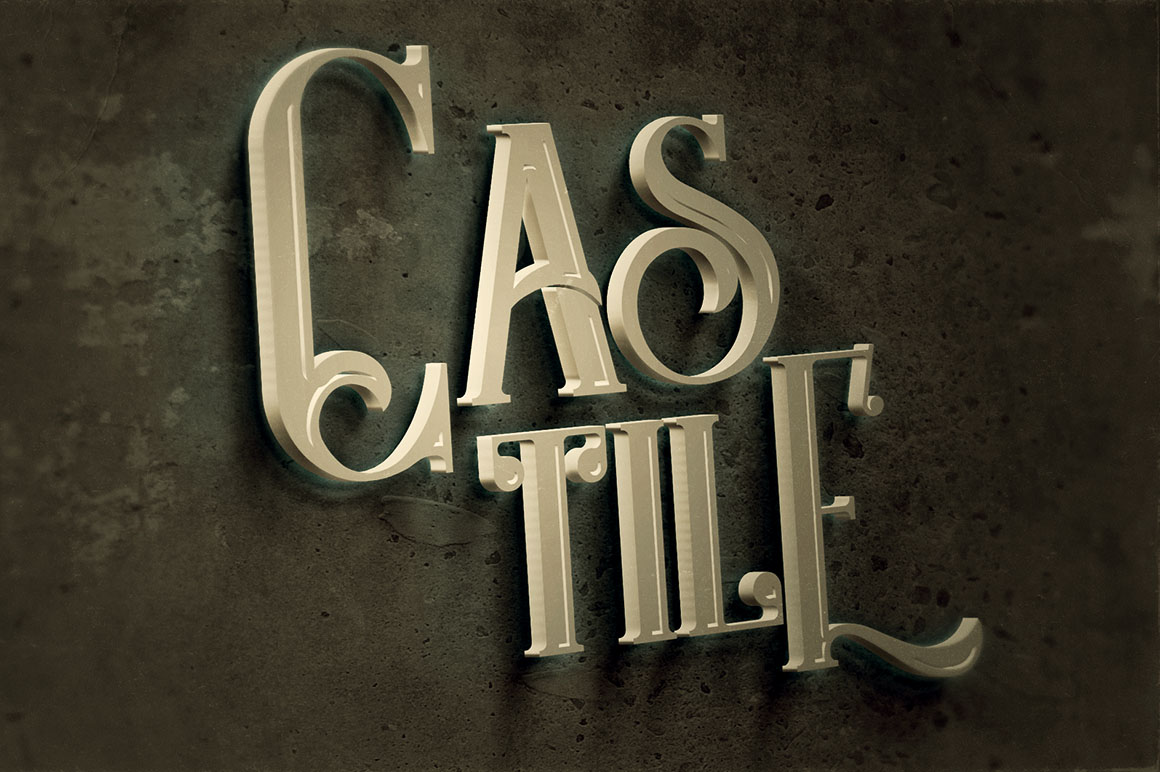 Castile Inline Grunge Font