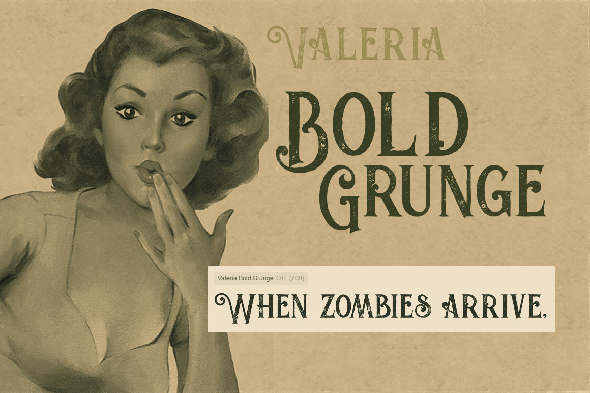 Valeria Bold Grunge Font