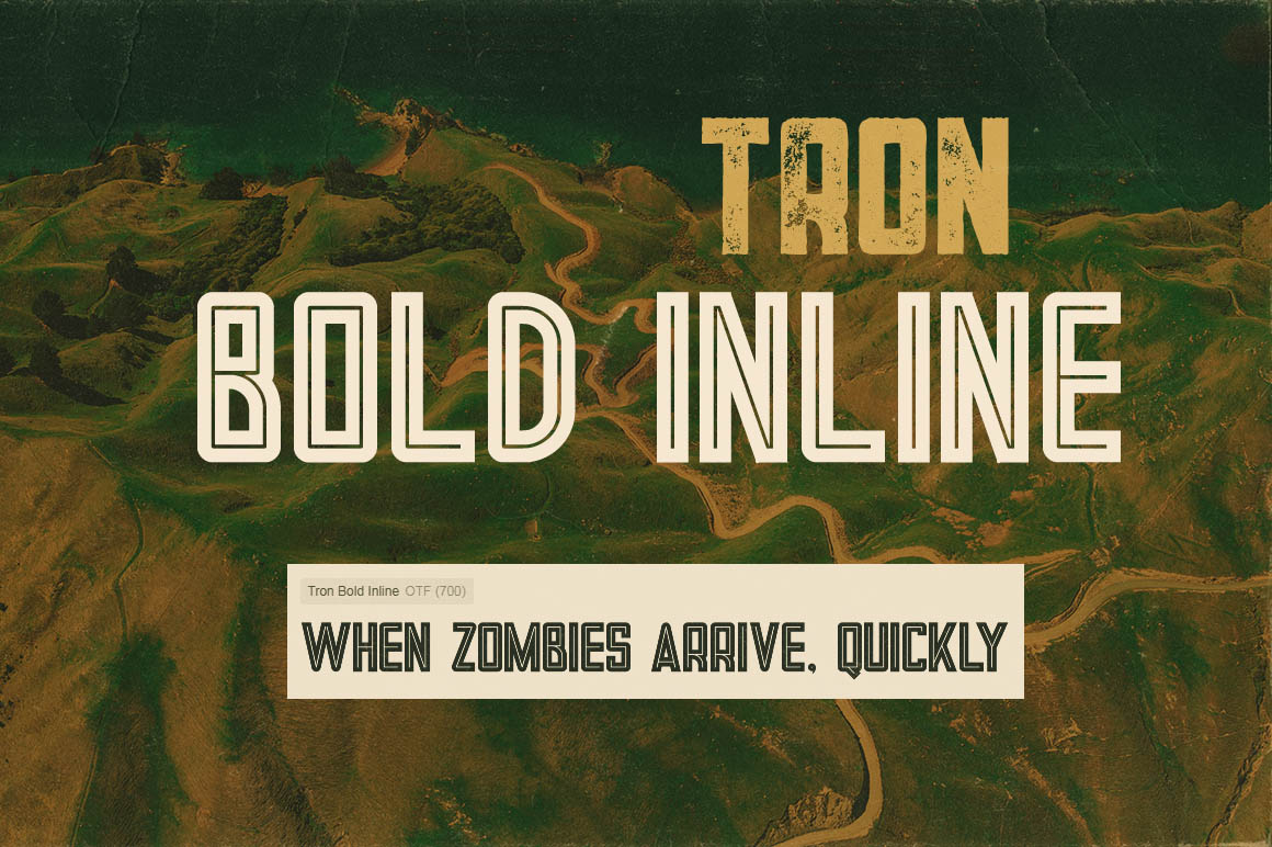 Tron Bold Inline Font