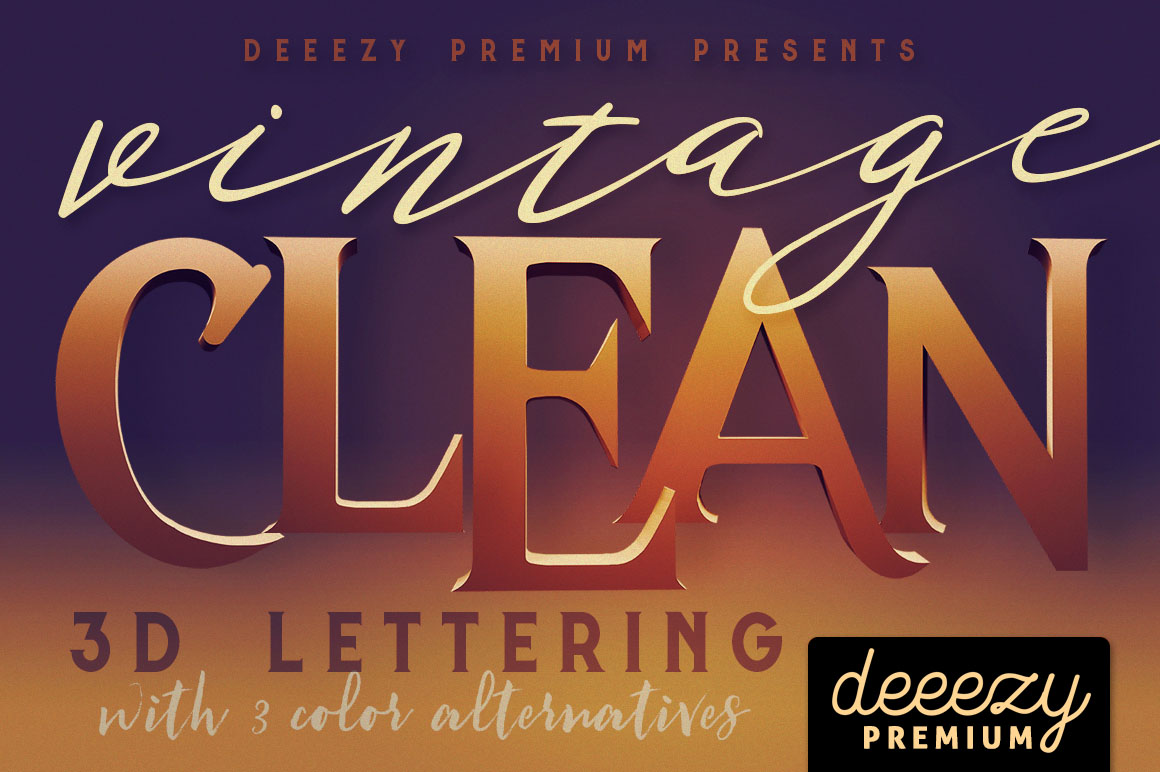 Clean Vintage - 3D Lettering