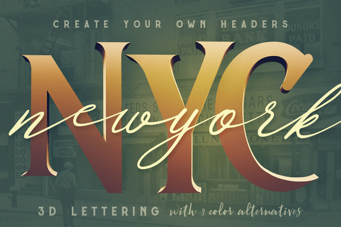 Clean Vintage - 3D Lettering