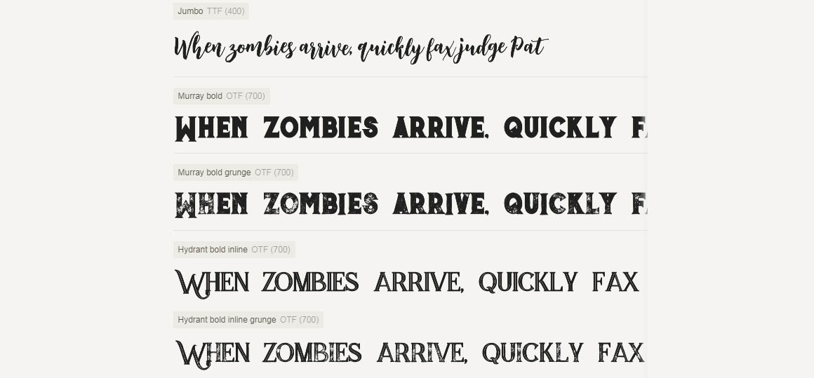 Jumbo Font Trio