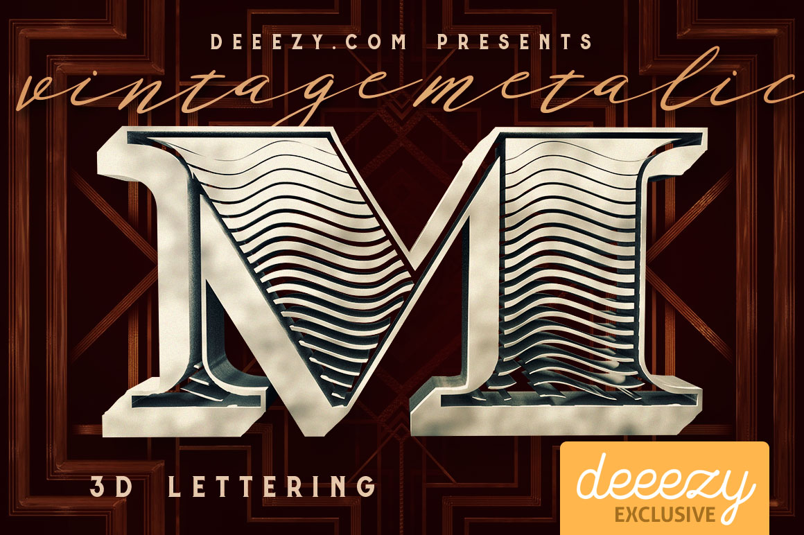 Vintage Metalic 3D Lettering