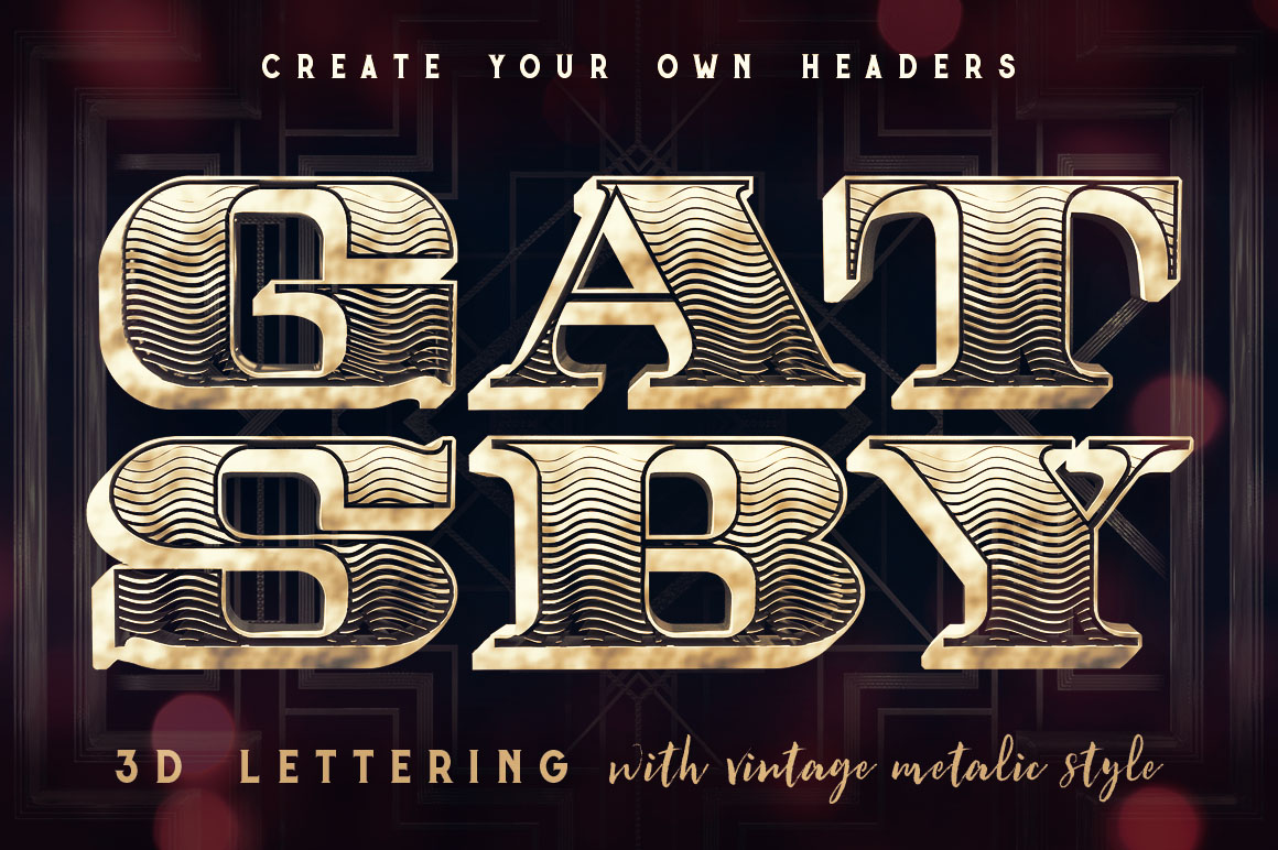 Vintage Metalic 3D Lettering