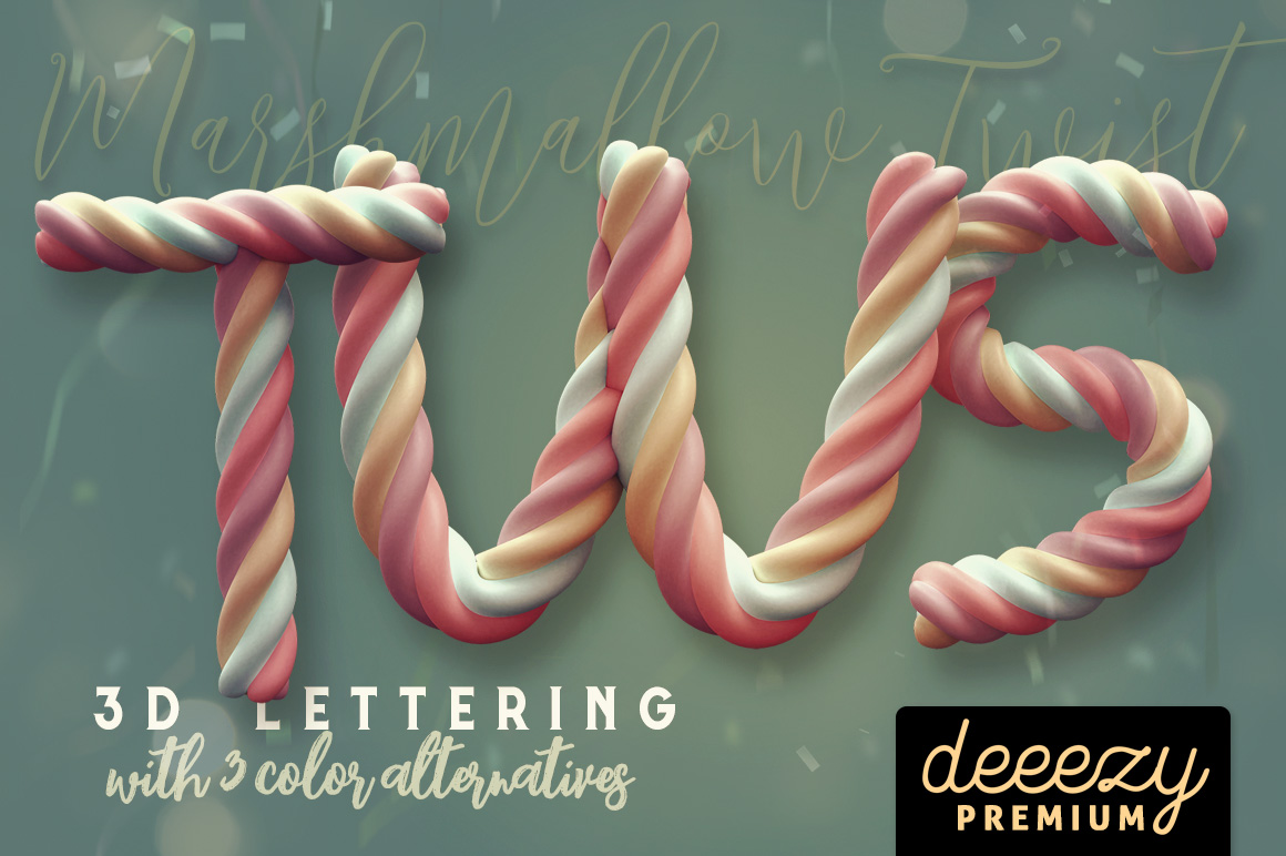 Marshmallow Twist - 3D Lettering