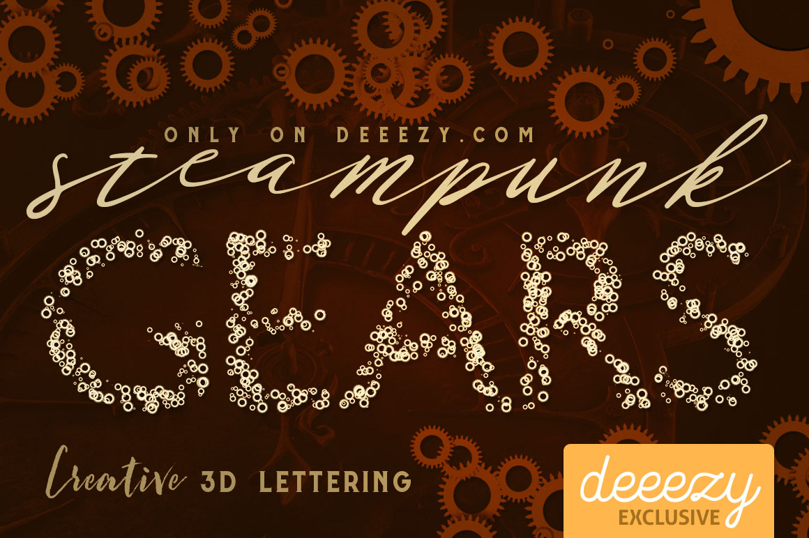 Steampunk Gears Lettering