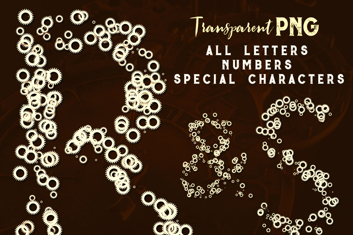 Steampunk Gears Lettering