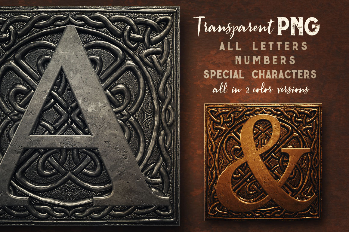 Vintage Metal Square 3D Lettering