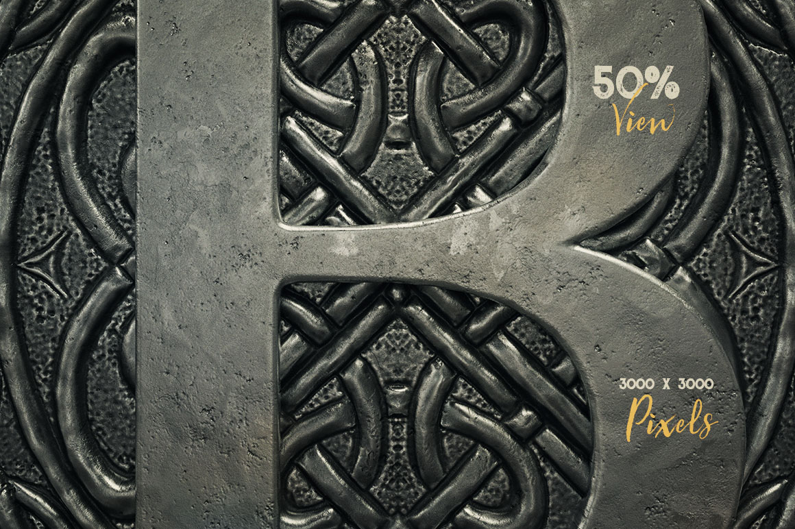 Vintage Metal Square 3D Lettering