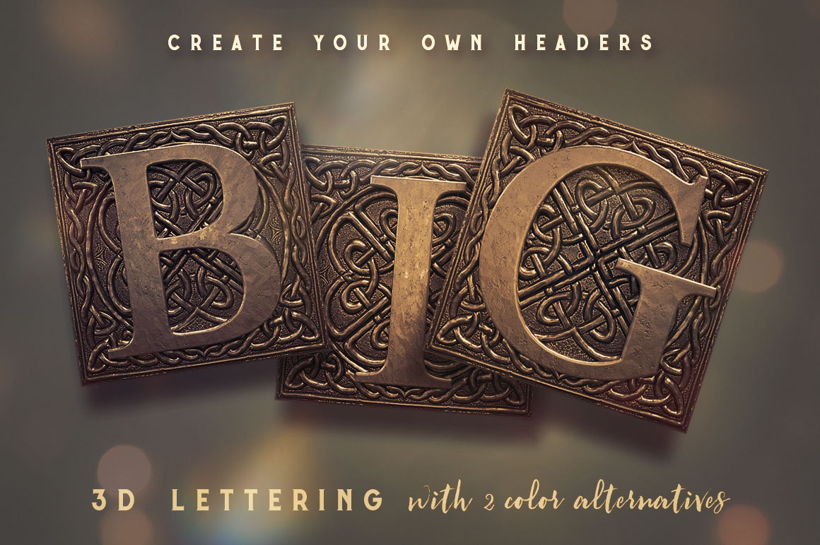 Vintage Metal Square 3D Lettering