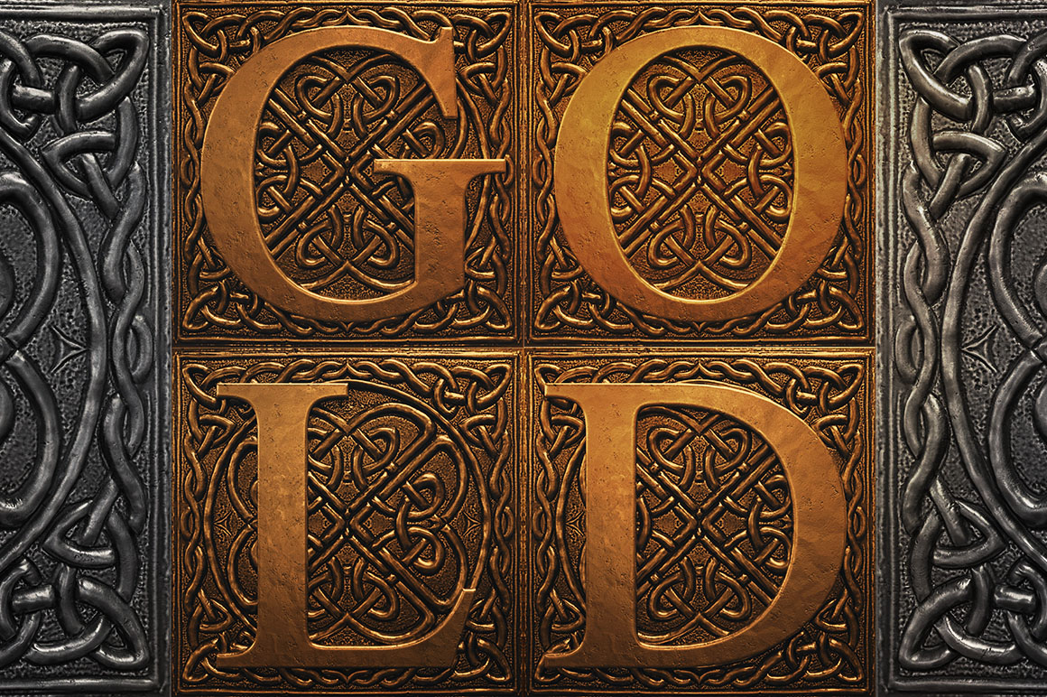Vintage Metal Square 3D Lettering