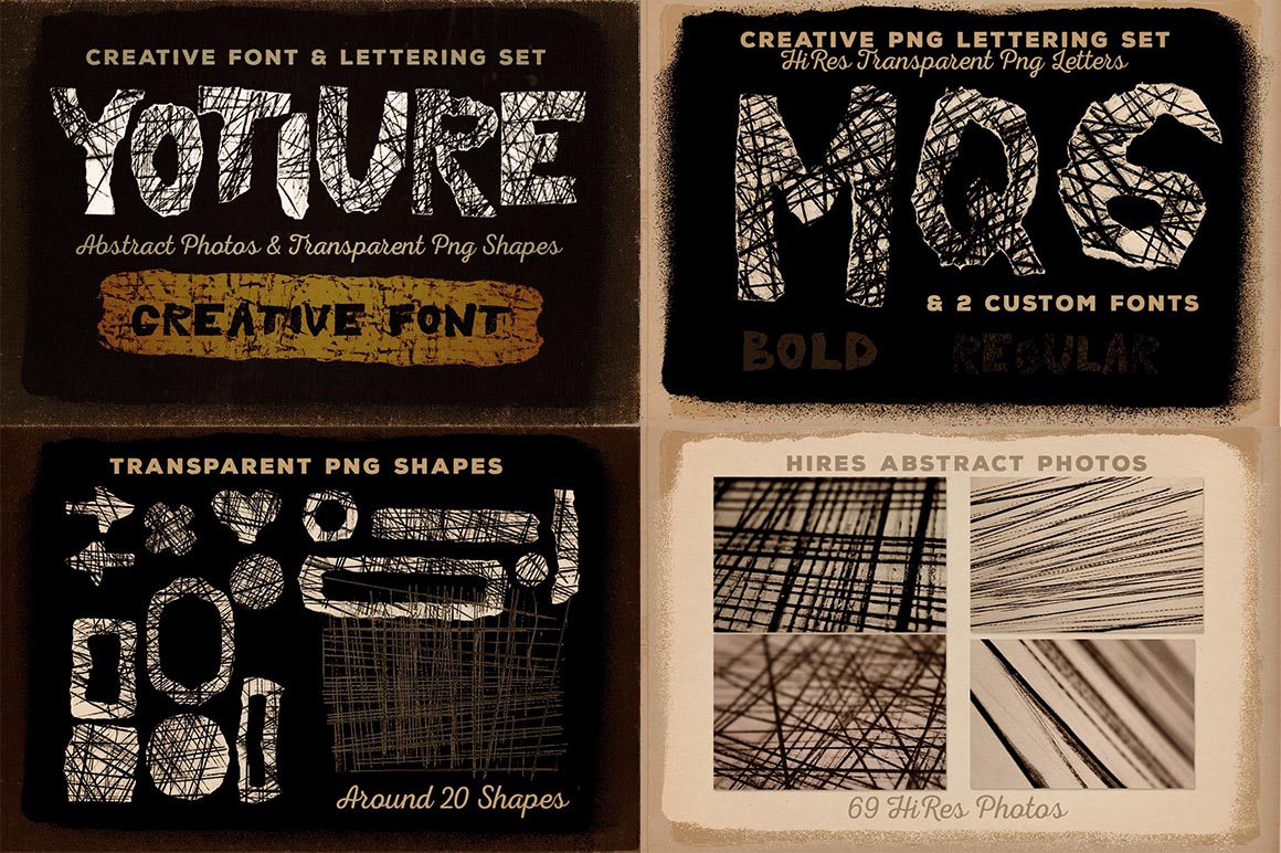 Artistic Fonts & Graphics Bundle 1