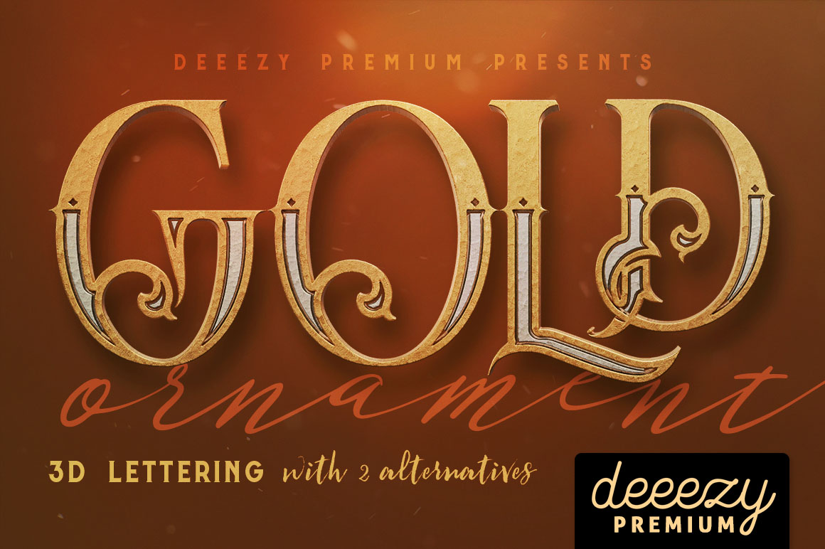 Golden Ornament- 3D Lettering