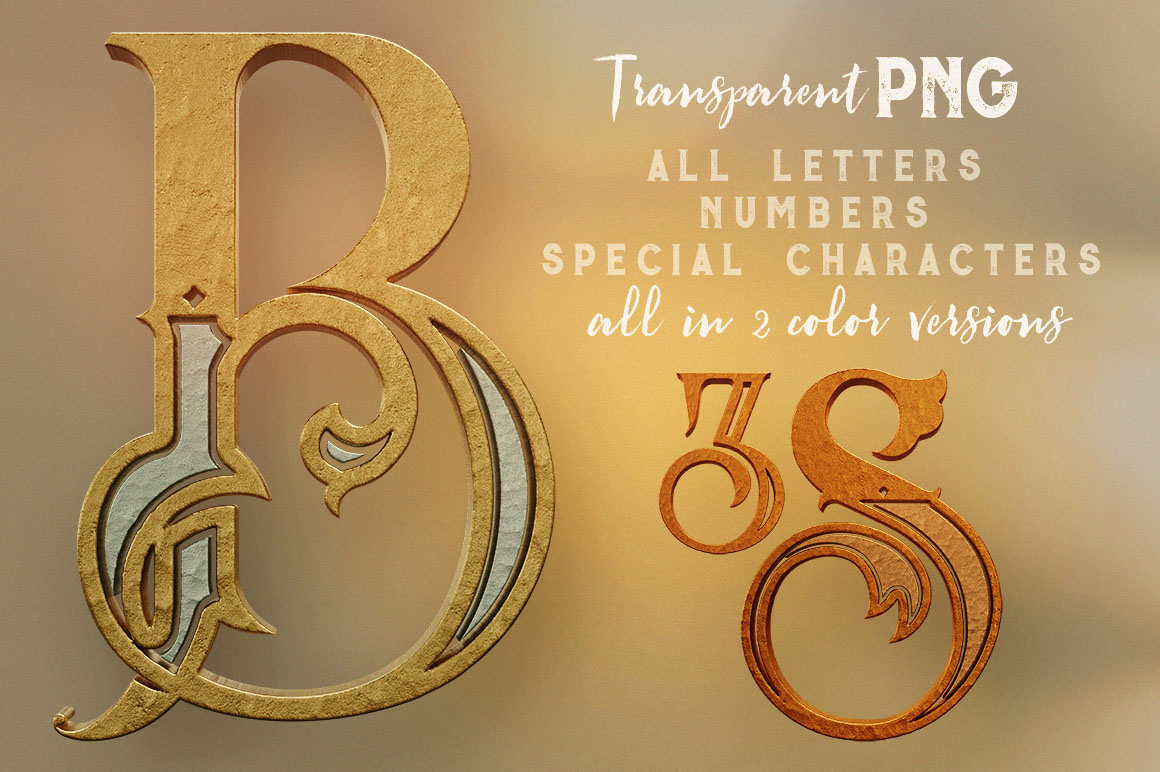 Golden Ornament- 3D Lettering