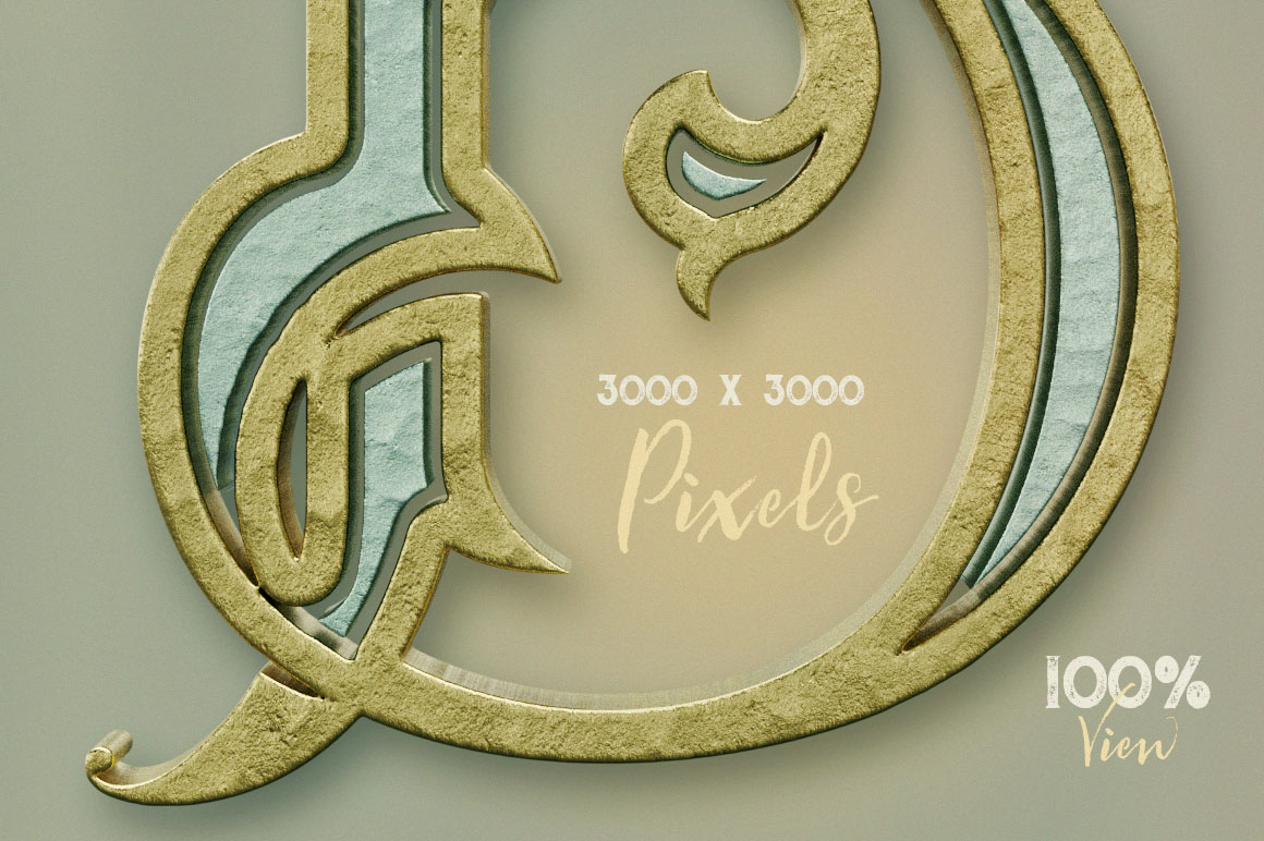 Golden Ornament- 3D Lettering