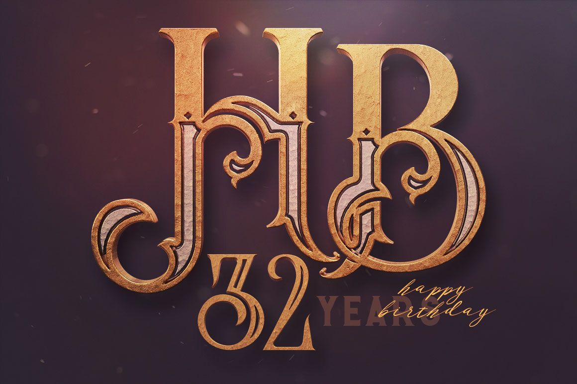 Golden Ornament- 3D Lettering