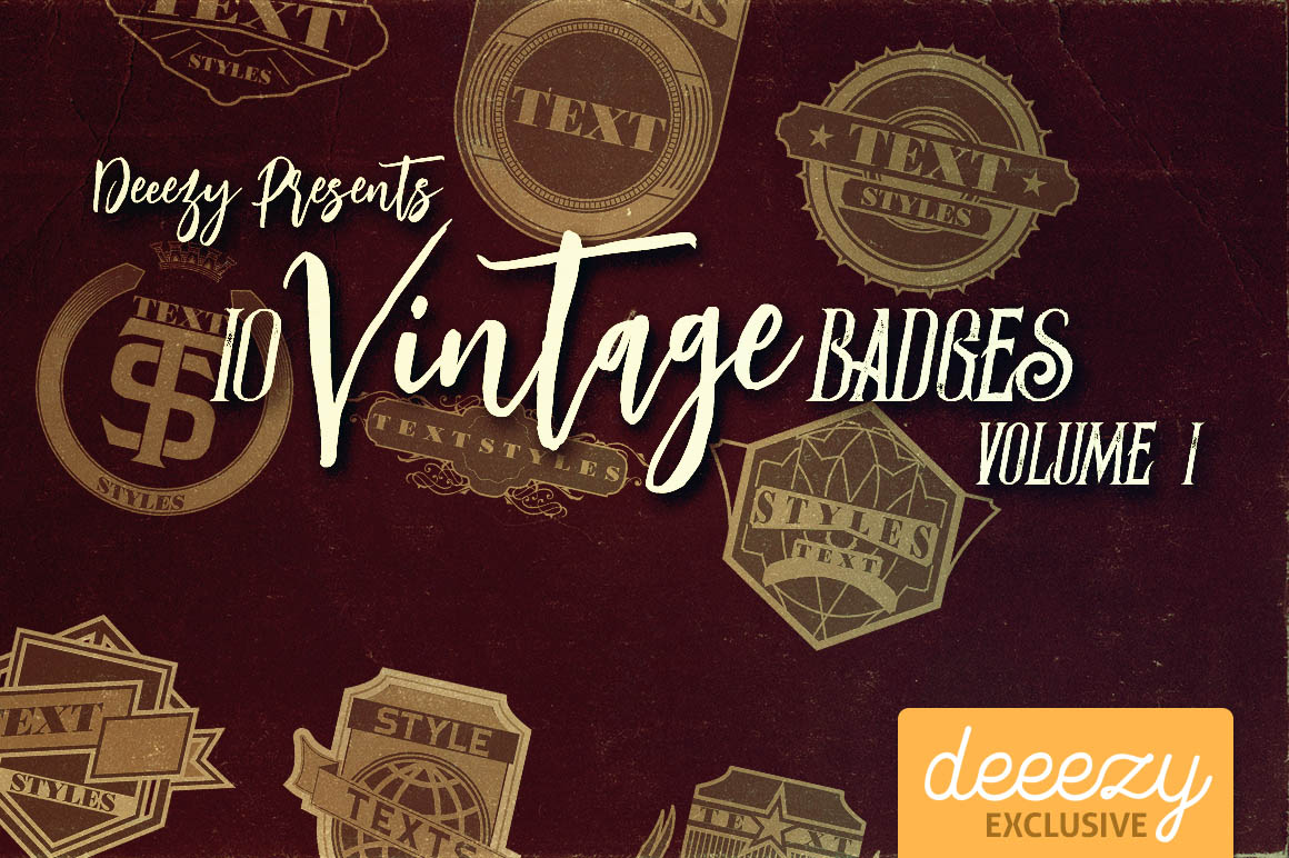 10 Free Vintage Badges 1