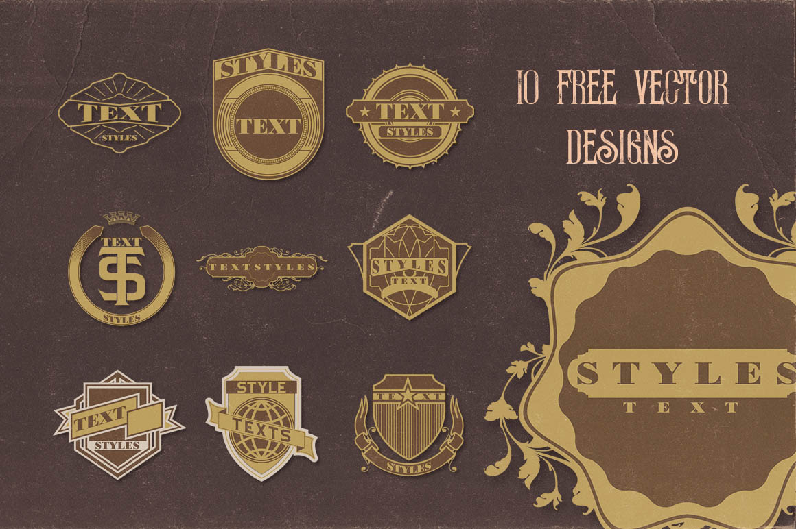 10 Free Vintage Badges 1