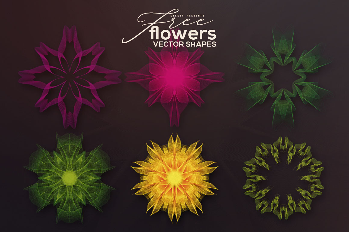 6 Free Vector Flowers
