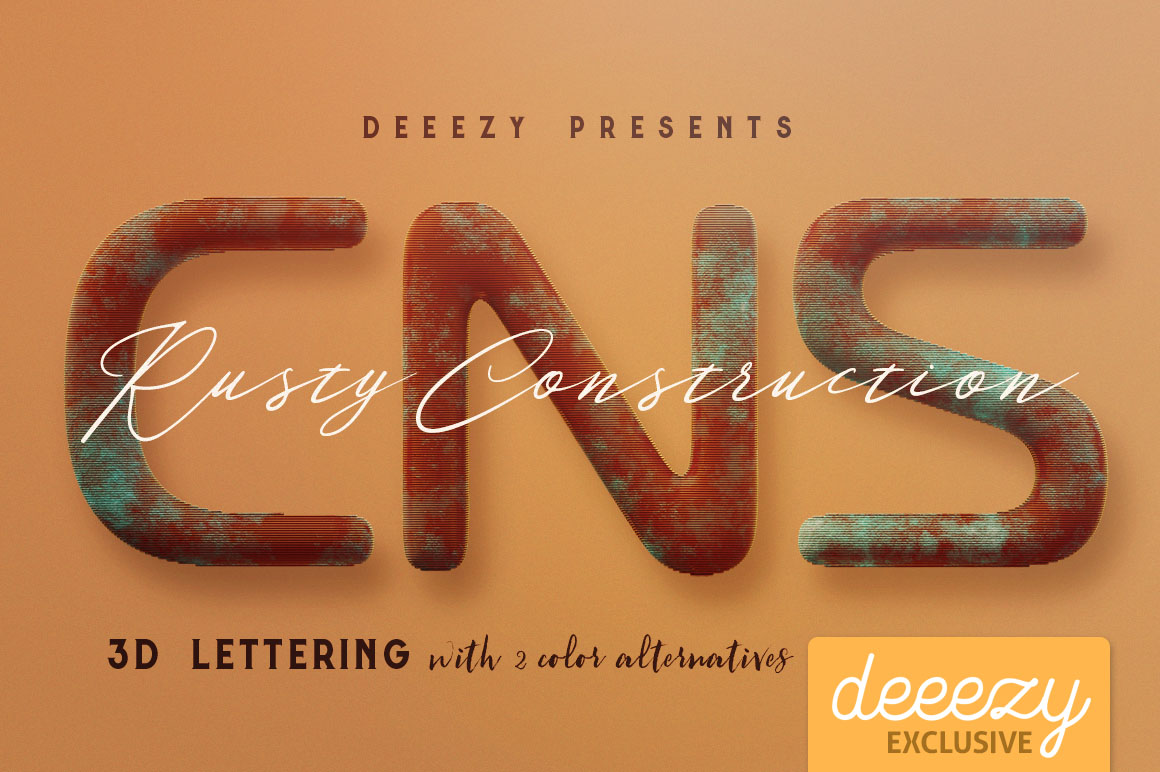 Rusty Construction 3D Lettering