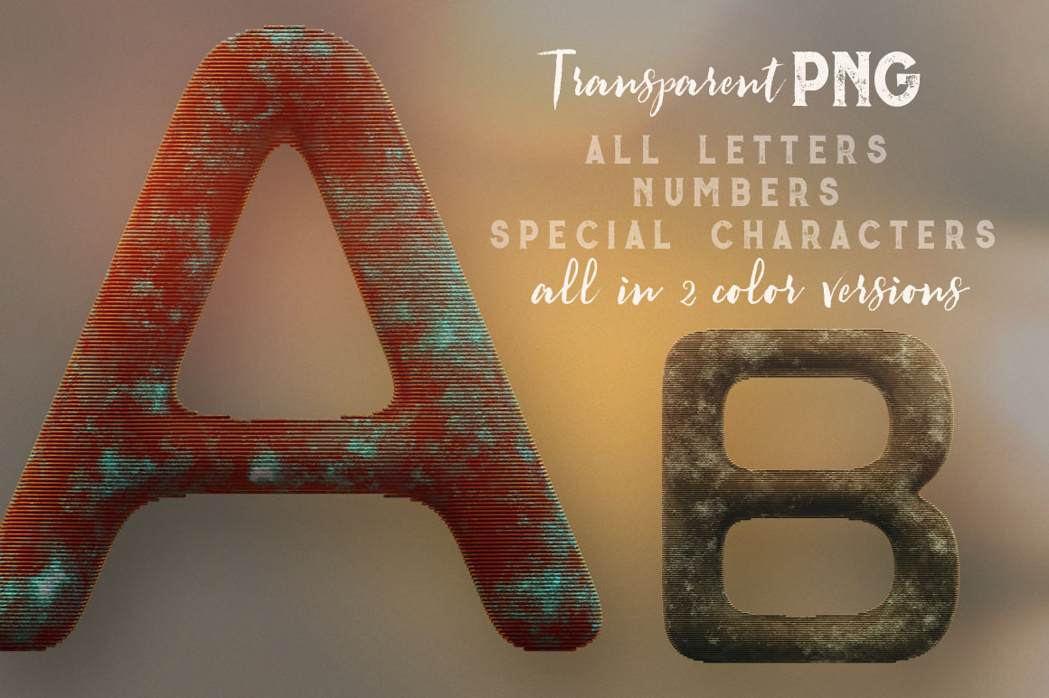 Rusty Construction 3D Lettering