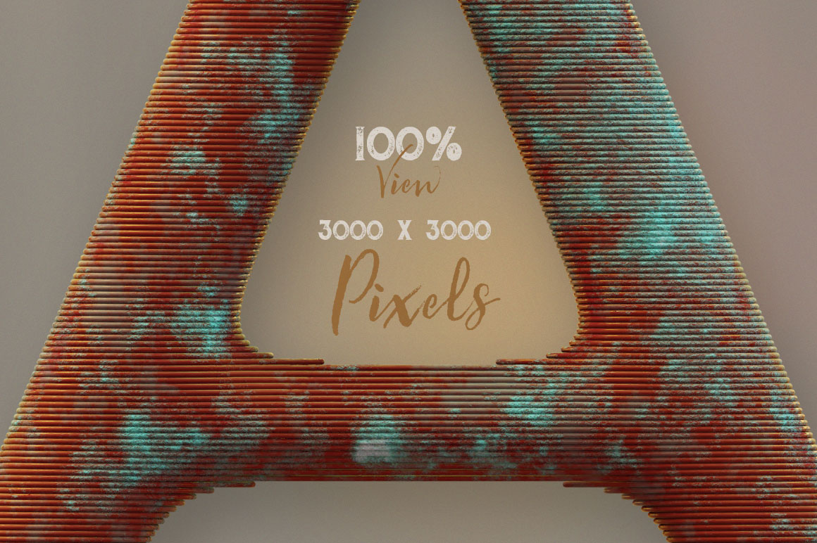 Rusty Construction 3D Lettering