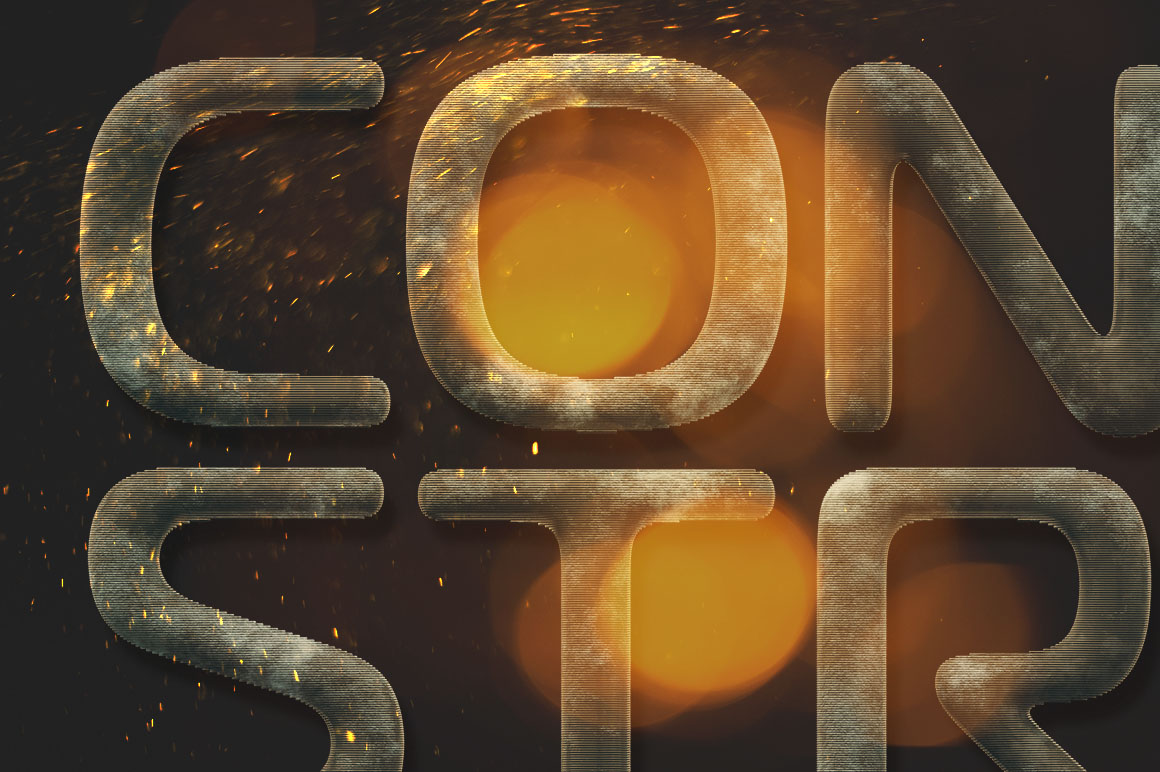 Rusty Construction 3D Lettering
