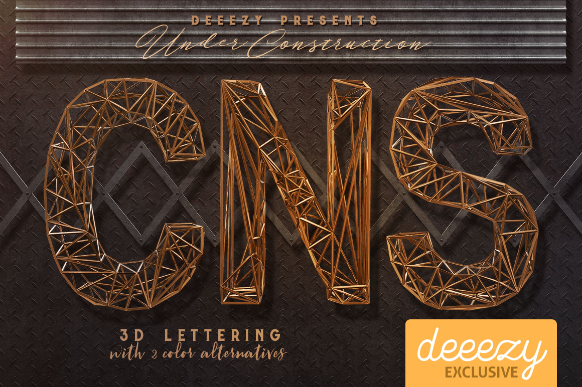 Under Construction Free 3D Lettering